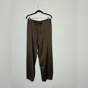 Women’s Brown Silk Drawstring Pants by Treesha